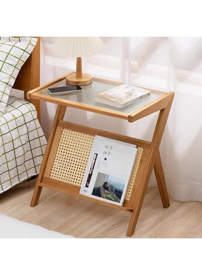 Glass Top Nightstand Modern Z-Shaped  – Functional & Trendy for Compact Rooms - Image 2